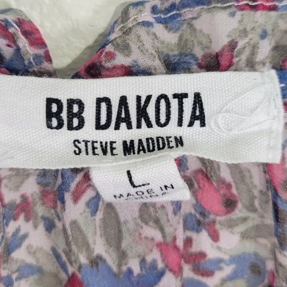 BB Dakota by Steve Madden Dress Womens Large Floral Chiffon Sleeveless Midi Boho - Picture 8 of 10